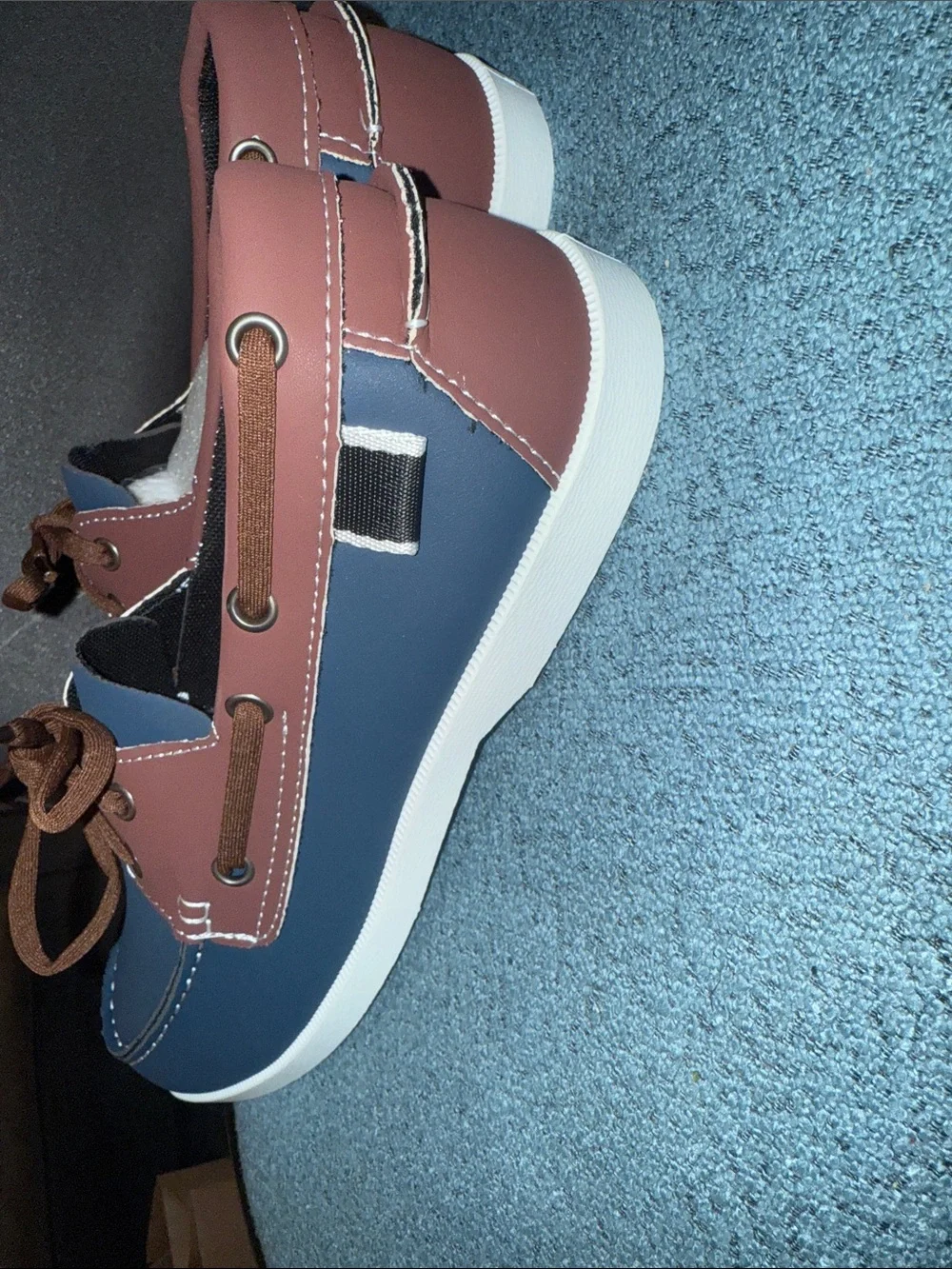 Men's Navy and Brown Casual Boat Shoes